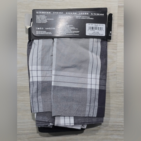 AMERICAN EAGLE Stretch Boxer Sz XS Black White Plaid NWT - Picture 3 of 3